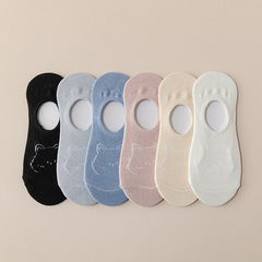 船襪女夏不掉跟襪子夏季女生日系小熊短襪女士淺口隱形襪女襪批發