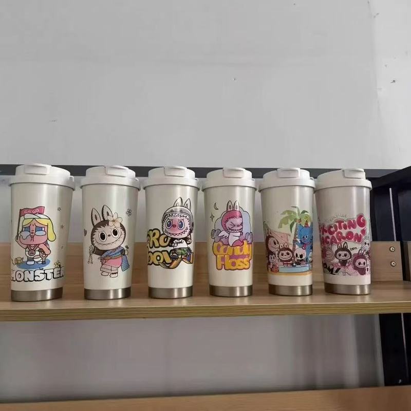 外贸日用品爆款labubu保温杯304不锈钢双饮咖啡杯带吸管提手批发|undefined