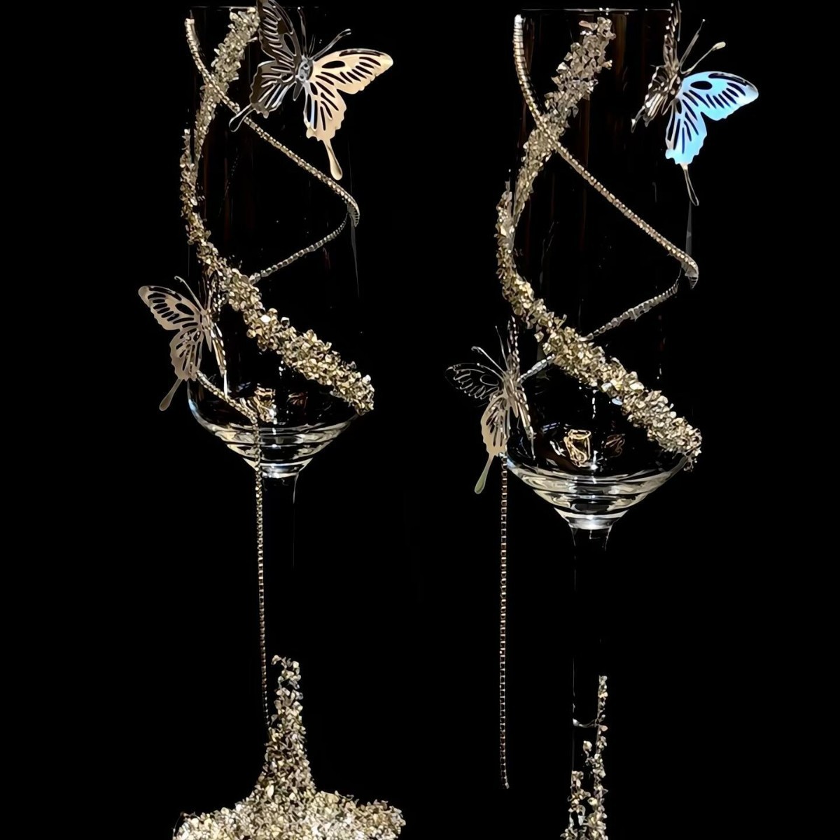 Tassel butterfly wedding toast glass, perfect for new wedding photos, and a gift for your best friend.