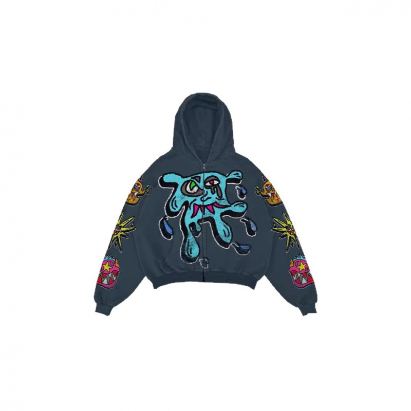 Men's Clothing European And American Trendy Brand Sweatshirt 3D Digital Printing Y2K Retro Unisex Loose Hoodie Sweatshirt_viptrois.com