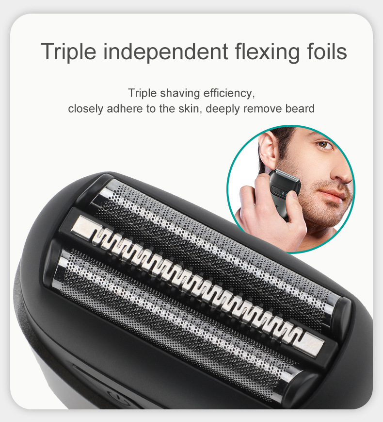 Mini Electric Shaver Waterproof Three Blade Travel Grooming Kit_voghion.com