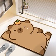 卫生间门口吸水地垫硅藻泥易干防滑脚垫膨卡皮巴拉卡通浴室地垫