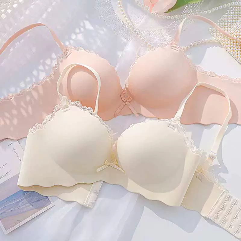 小胸聚拢收副乳防下垂内衣无痕舒适文胸女一片式显大无钢圈文胸