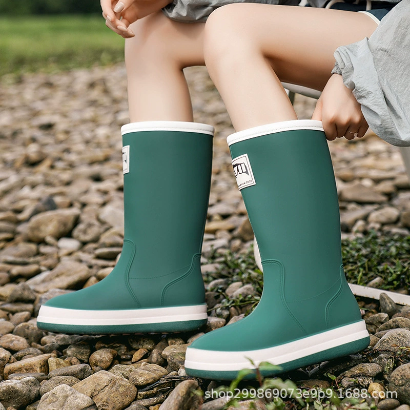 Новая модель пара толстых подошв высокие сапоги от дождя сапоги от дождя сапоги на открытом воздухе водная рыбалка водонепроницаемая нескользящая кухонная обувь