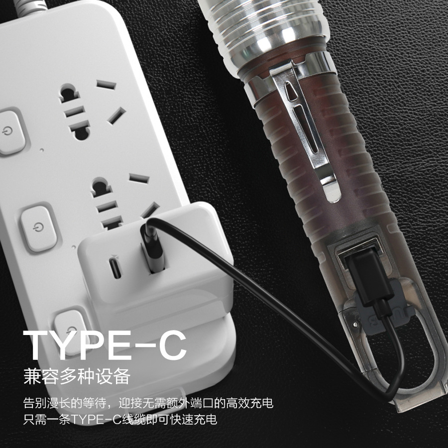 Nuevo blanco linterna láser gancho magnético luz lateral LED rojo azul flash camping luz fuerte luz telescópica zoom