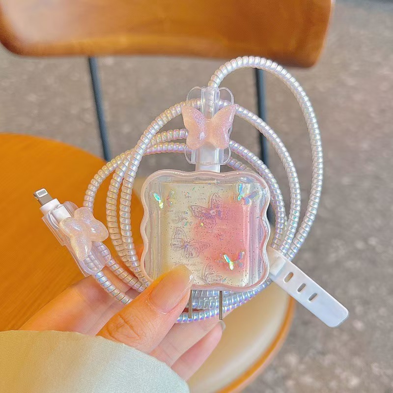 Para Apple 14 línea de datos cubierta protectora iPhone13 cargador cabezal 12promax bobinado estuche para iPad