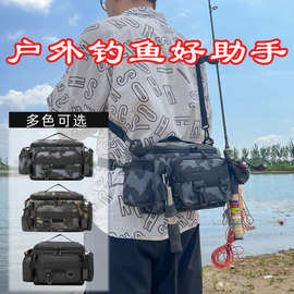 厂家路亚包新款多功能腰包大容量防水钓鱼包户外鱼竿包渔具收纳包