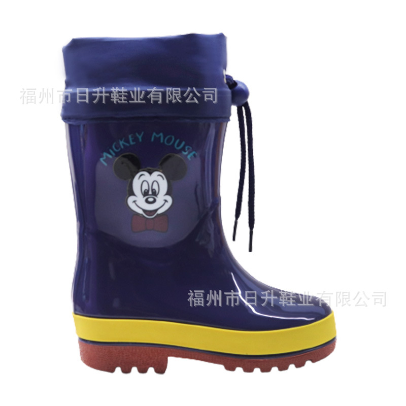 Oem Customized Logo Kidsren's Rain Boots Interface Oxford Cloth Water Shoes Boys Pvc Mid-Calf Rain Boots Rain Boots