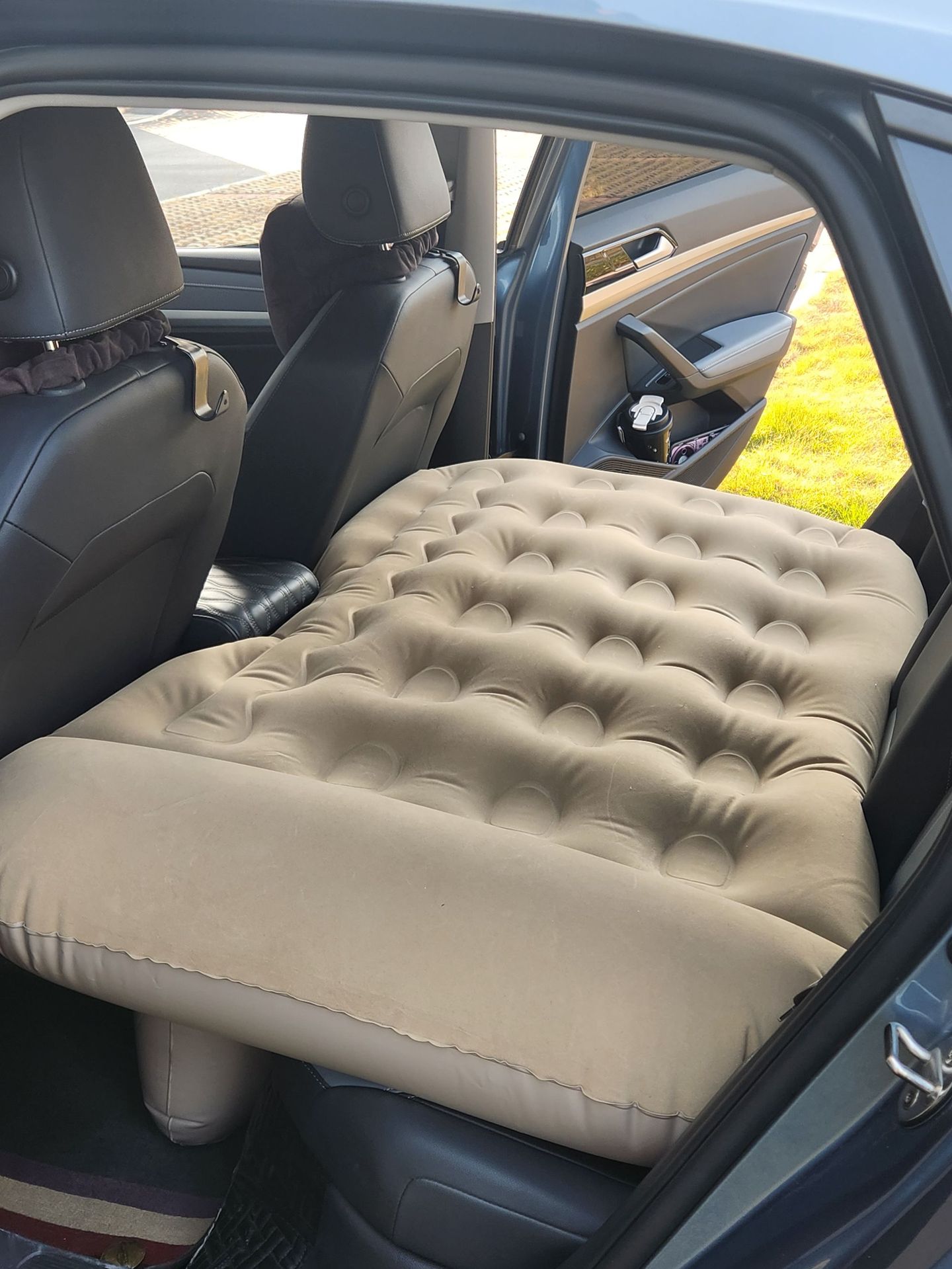 Inflatable Car Bed, Rear Seat, Flocking PV Outdoor Camping