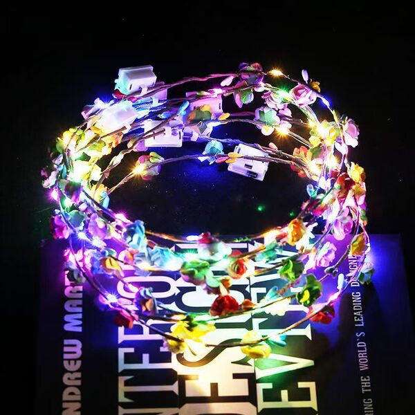 Glowing Flower Ring Colorful Fight LED Head Terminal Flower Tourist…