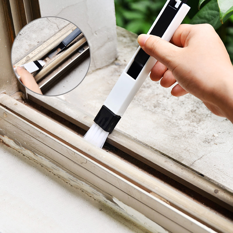 Window groove brush with dustpan gap brush groove brush air conditioning groove cleaning brush kitchen cleaning tool brush wholesale