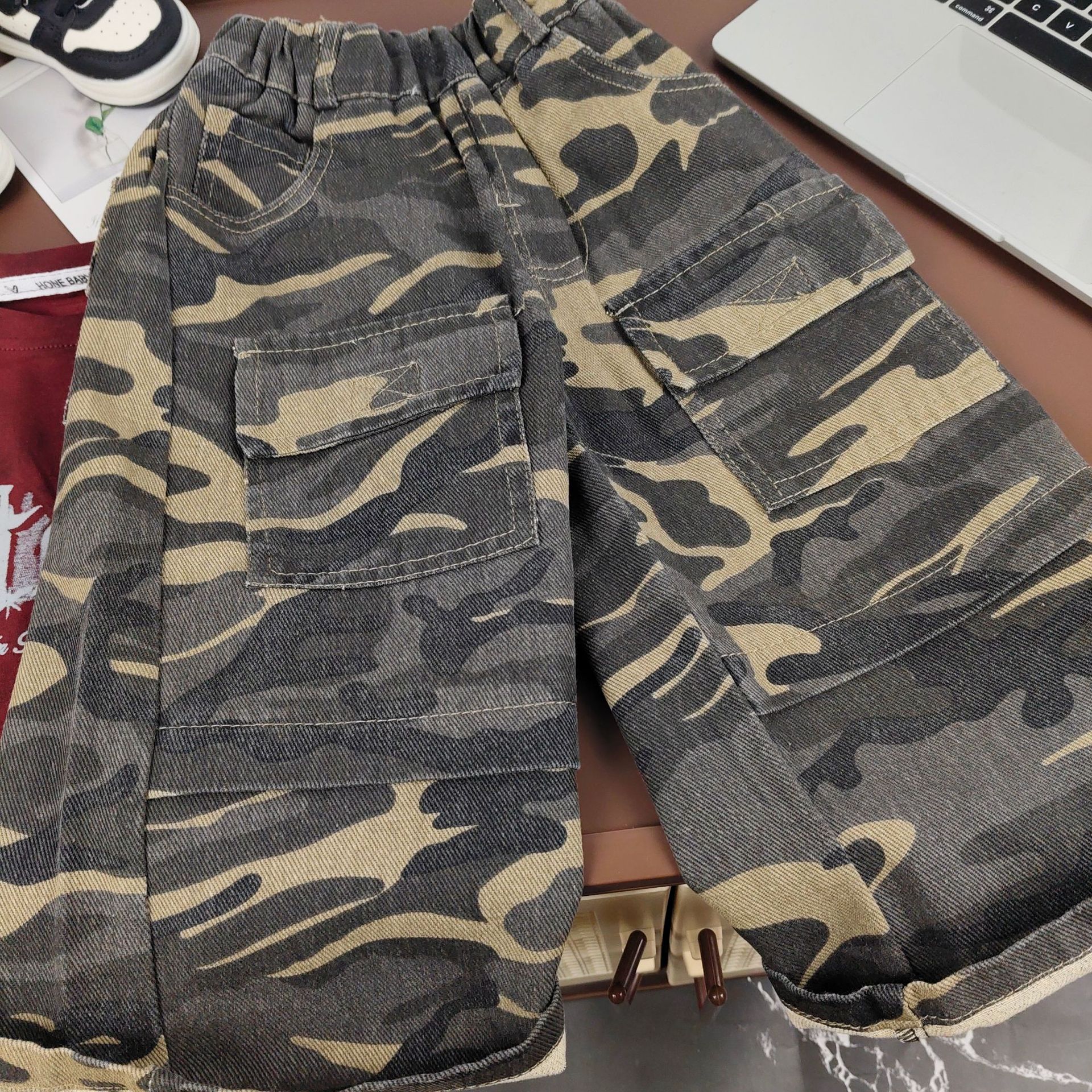 Children's retro camouflage trousers for boys