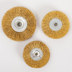 孔平鋼絲輪 杆平鋼絲刷打磨頭碗刷電磨筆刷清潔除鏽去毛刺拋光6mm