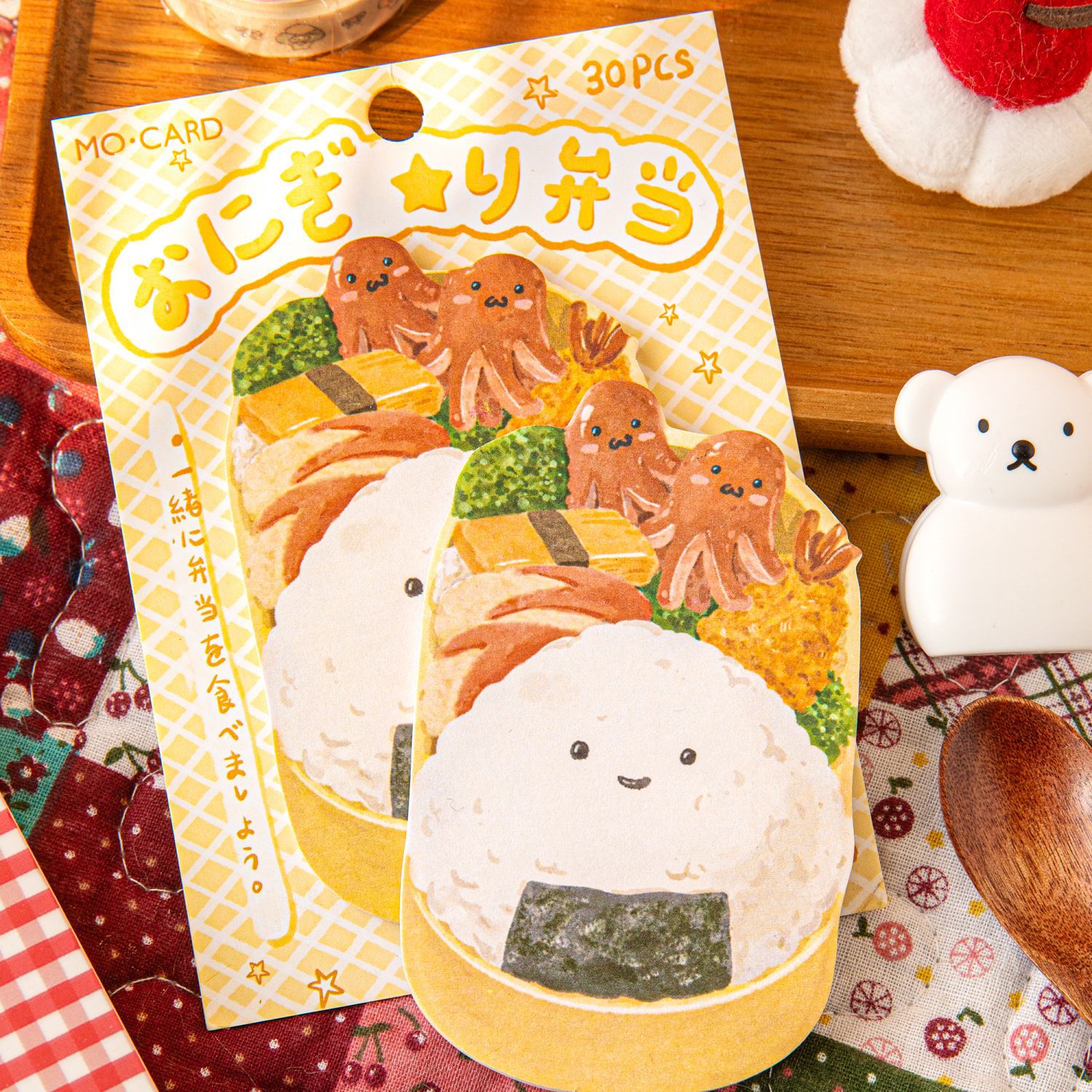 Mo Mo Gourmet Bento tema de la tienda de comida deliciosa serie de decoración de material de decoración de la cuenta de mano