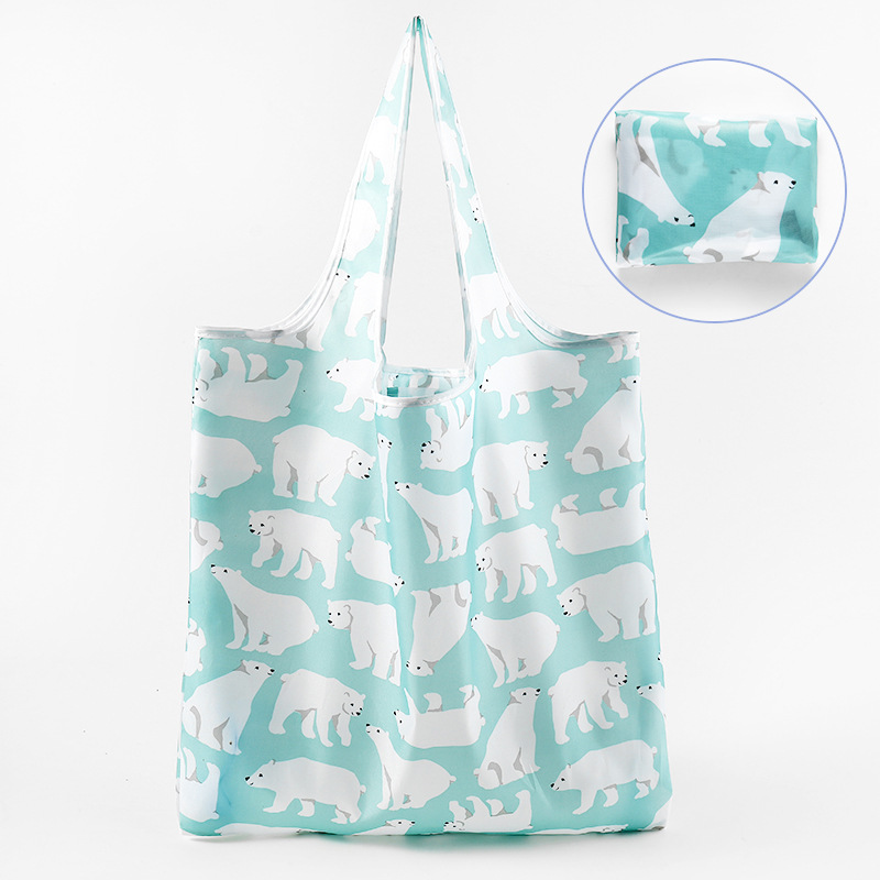 Nueva bolsa de compras plegable de gran capacidad, bolsa de compras para supermercado, bolsa de almacenamiento cuadrada de tela floral, nicho de estilo k, tamaño mediano 4665