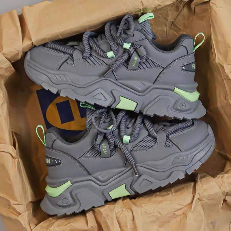 Giày thể thao nam sneaker thoáng khí tăng chiều cao, đế cao su gót thấp 1-3 cm — C118 màu trắng, C118 màu xám