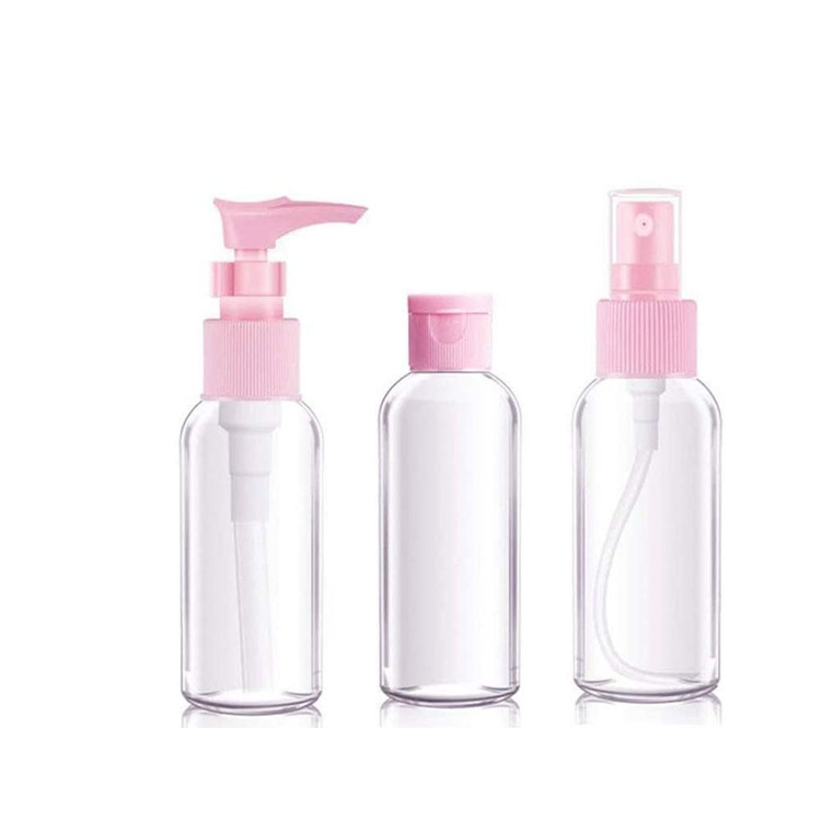 厂家直销100ml化妆品瓶塑料PET供应乳液瓶夹子泵头洗手液瓶收纳瓶