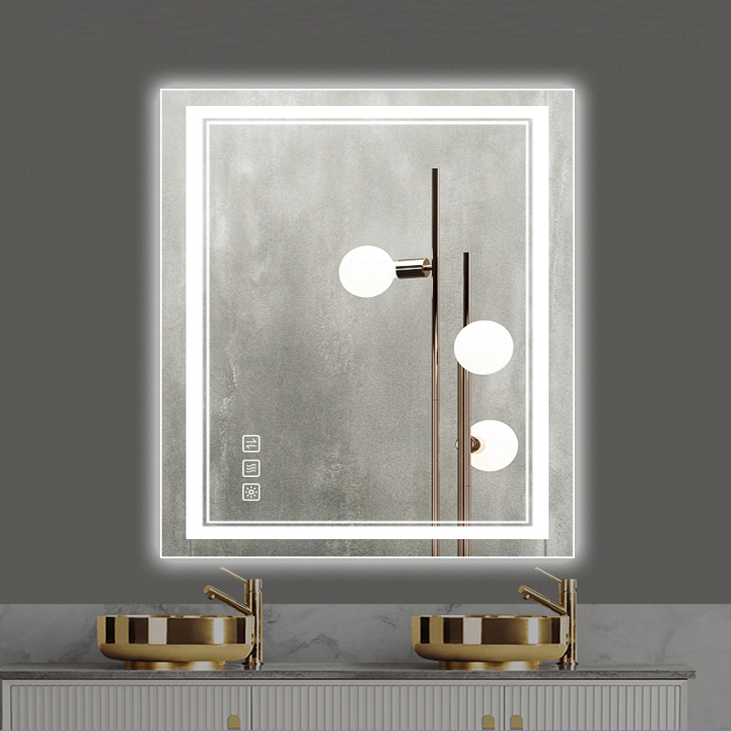 Smart Led Bathroom Mirror, Wall-Mounted Mirror with Light and Anti-Fog Feature, Suitable for Hotel and Home Bathroom Vanity Makeup Mirror