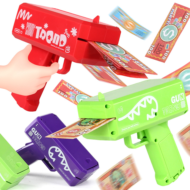 MoneyGun, pistolas de pulverización de dinero, dibujos animados, pistolas de pulverización de dinero, pistolas de juguetes, pistolas de billetes, pistolas de juguetes