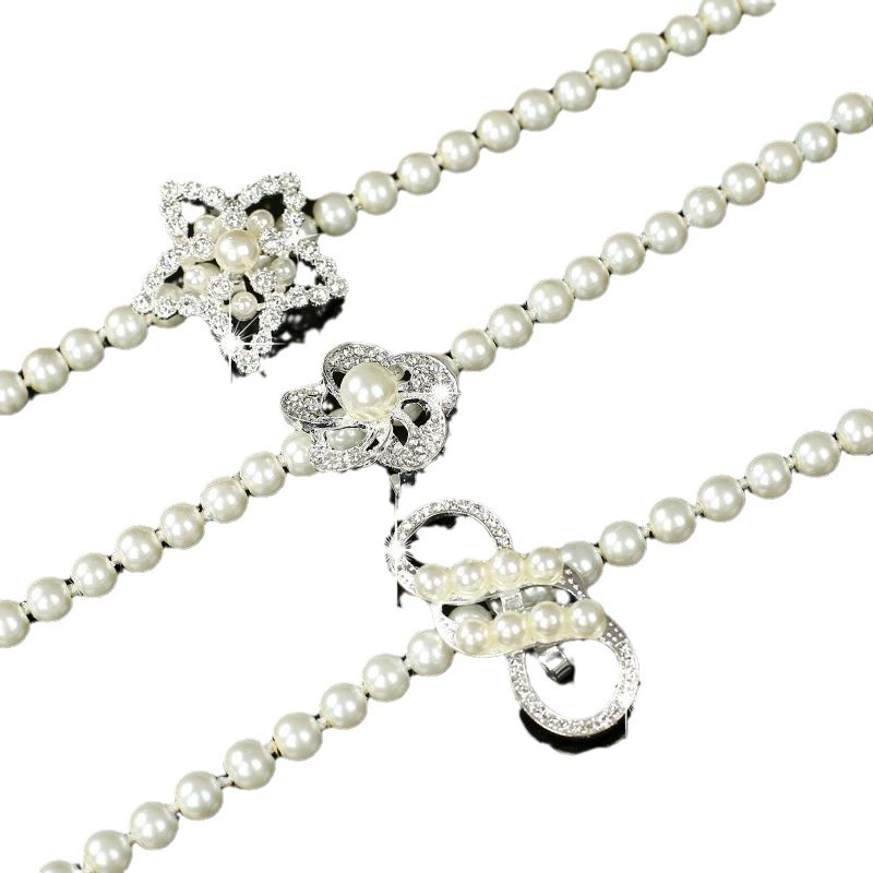 Fashionable chain from pearl, dress, waist belt, universal necklace, internet celebrity, Korean style