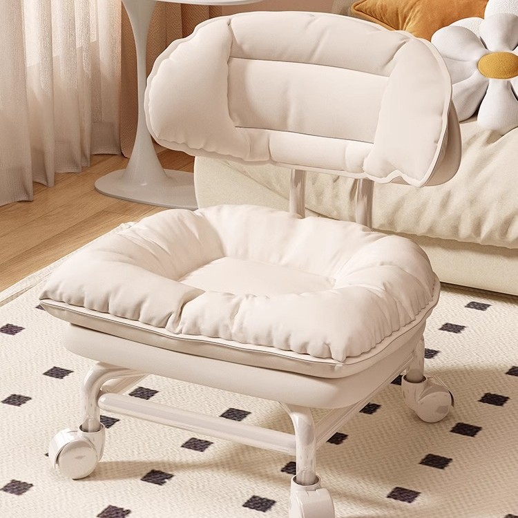 Swivel Caster Small Stool, Low Stool for Home Use, Shoe-Changing Stool, Children's Wheeled Bench, Silent Backrest Chair