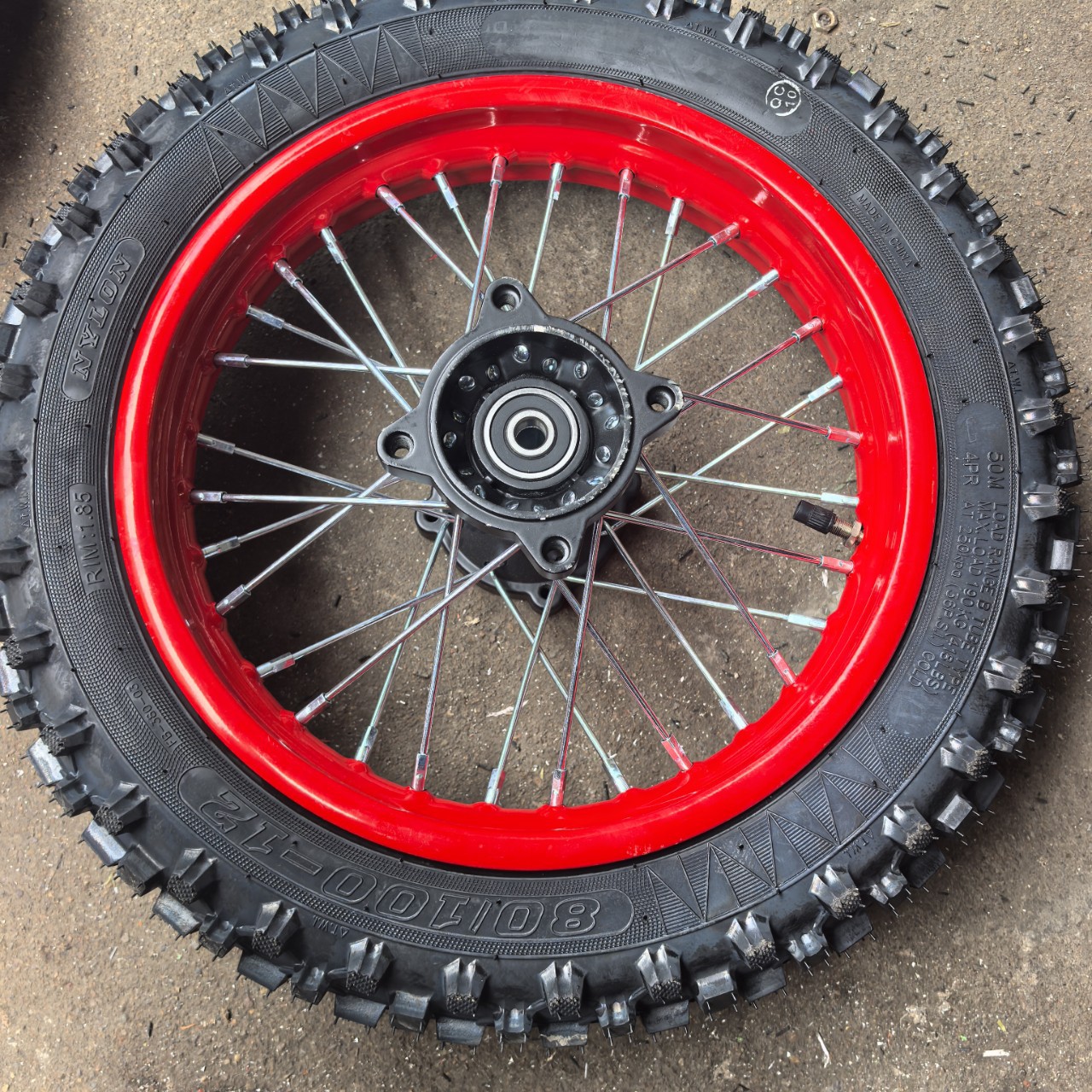 Electric off-road motorcycle front wheel 90/100-14, rear wheel 110/90-16, hub, wheel mesh, large-tooth tire assembly