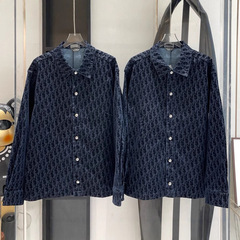 好质量外贸微商批发暗纹满印CD男士牛仔夹克外套 men jacket