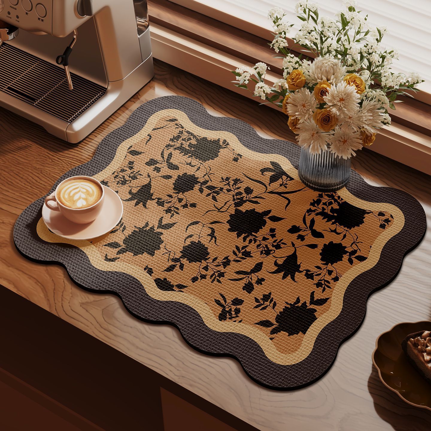 Cocina retro cojín de drenaje cojín antideslizante mesa de comedor cojín de aislamiento térmico resistente al desgaste cojín de barro de diatomas de absorción de agua de secado rápido