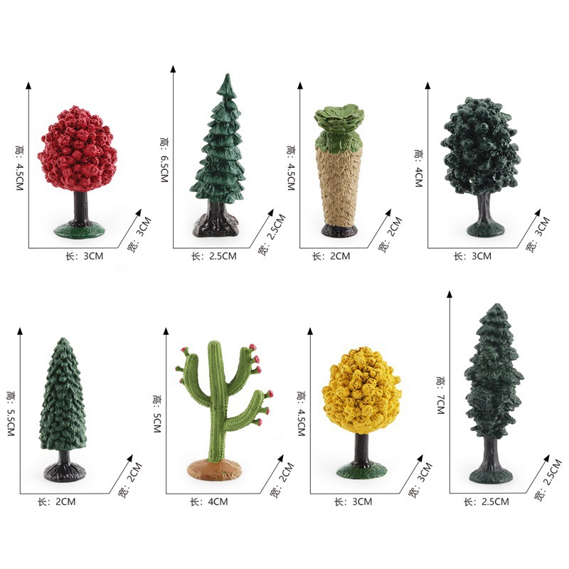 Simulación sólido mini árbol traje Arce Elm Juniper cactus Sequoia escritorio decoración estática modelo
