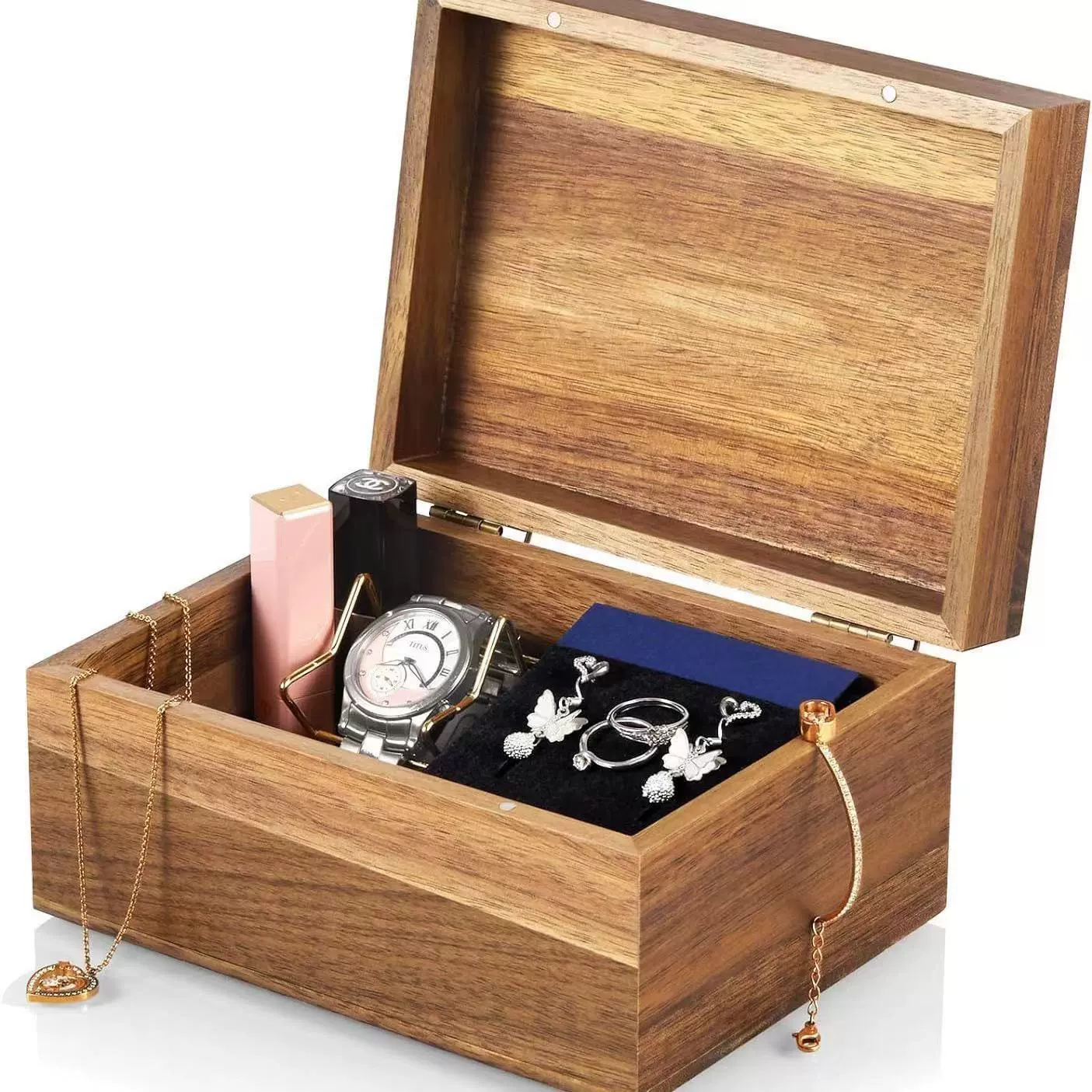 Ретро деревянная косметическая коробка для хранения креативная магнитная коробка ювелирных изделий коробка для ювелирных изделий коробка подарочная коробка