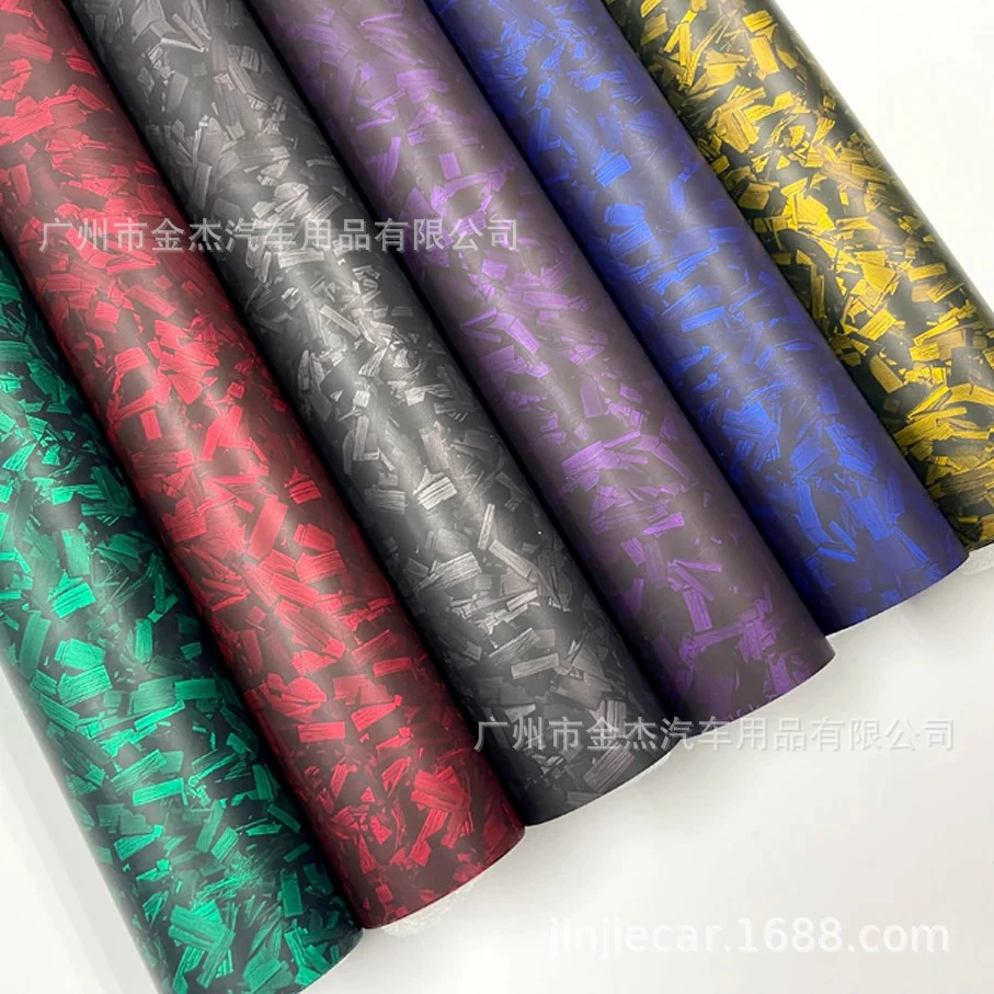 Трансграничная ПЭТ кованая наклейка из углеродного волокна, меняющая цвет, яркий матовый цветок, углеродно-черный цвет, зеркало заднего вида, автомобильная пленка для всего тела