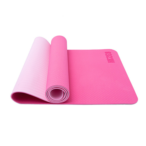 Two-color TPE yoga mat extended for girls, fitness mat, non-slip yoga mat, floor mat, home use, logo printable