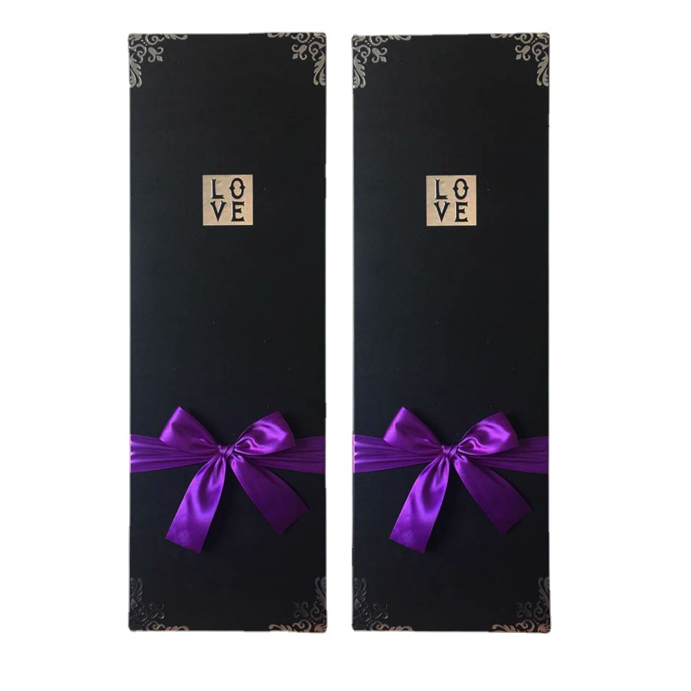 520送女友花礼盒 新黑色烫银长方形生日礼物精美大束玫瑰花礼品盒