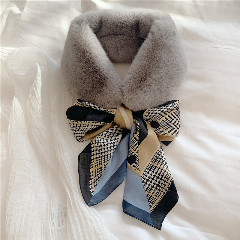 Eșarfă de albire ~ Eșarfă artificială versatilă de iarnă, mărită și îngroșată, cu guler din blană de vânt pentru căldură_voghion.com