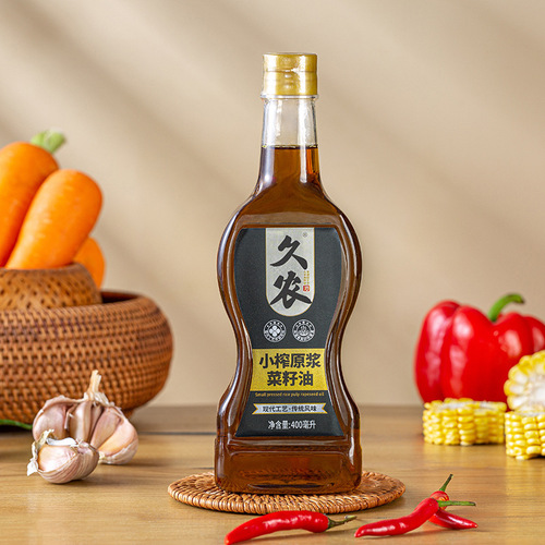 Sichuan Jiunong 400ml Small Press Original Rapeseed Oil, Small Bottle Packaging, Dropshipping Cooking Oil
