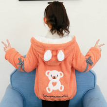 儿童棉衣女童加厚加绒外套洋气保暖卡通可爱中大厂家直销一件代发