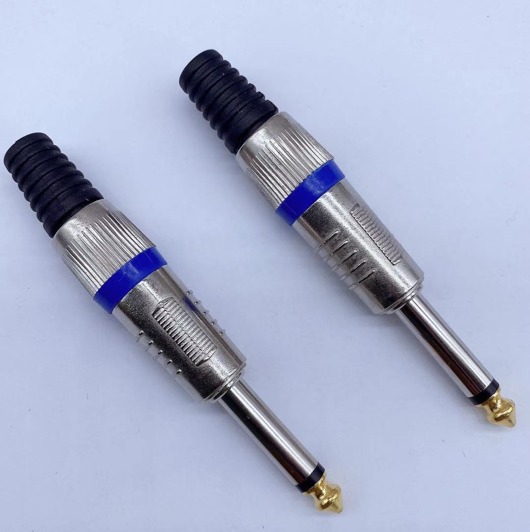 Conector de audio Rui-style de 6.35, conector de micrófono de dos núcleos grande de 6.35, conector XLR de 6.5, mono de 6.35