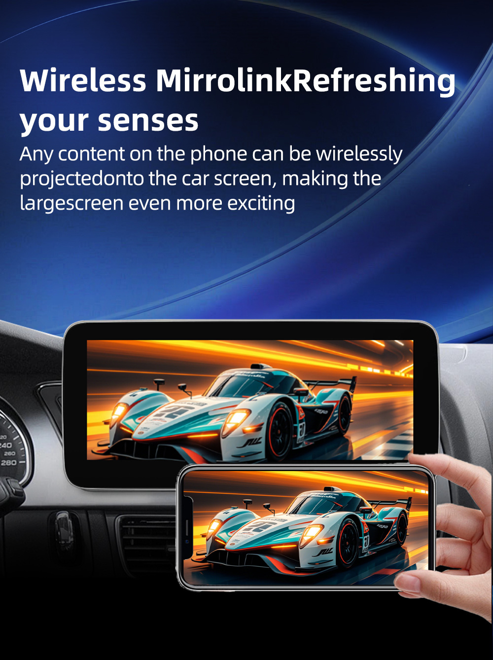 Suitable for Audi A4 A5 B8 Android car DVD navigation all-in-one machine with wireless Carplay and large screen playback
