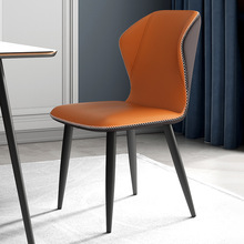 轻奢风北欧家用靠背餐椅现代简约网红餐厅科技布椅子梳妆台卧室凳