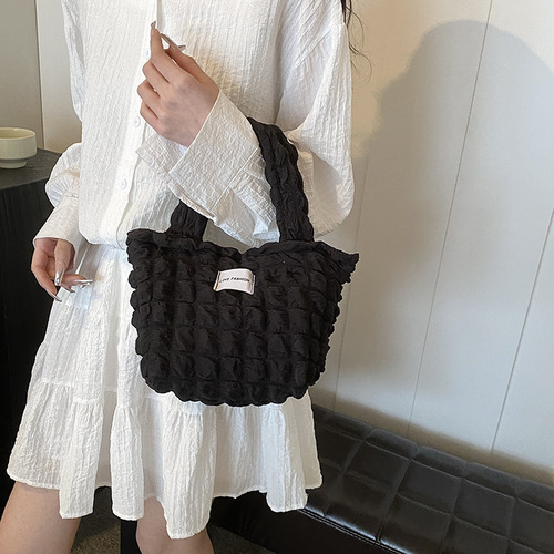 New style bubble cloud bag, commuter one-shoulder handbag, office workers, large capacity, summer simple Korean style ins women's bag