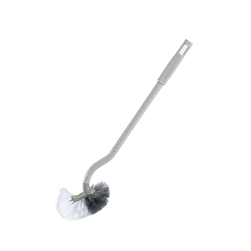 Cepillo de Inodoro Curvado Tipo S de Plástico, Mango Largo, Cerdas Suaves, Montado en Pared, para Baño