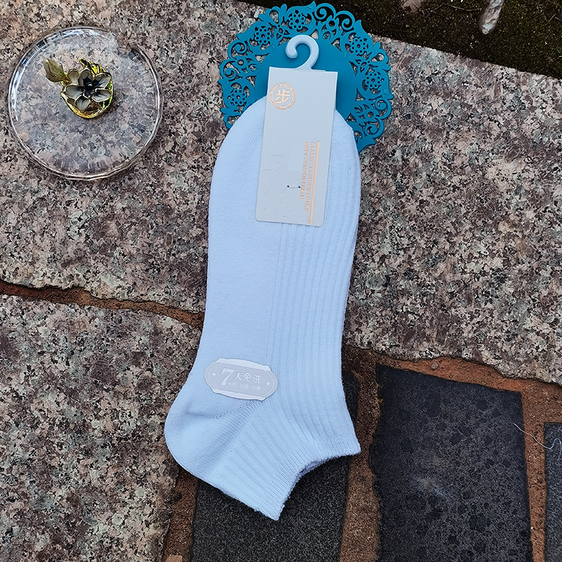 Calcetines de barco para mujer, verano y otoño, algodón fino, color caramelo, calcetines de tubo corto, absorbentes de sudor y transpirables, calcetines casuales de algodón peinado de color sólido de doble aguja al por mayor