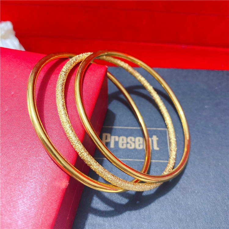 Pulsera de oro de Vietnam mujer Sansheng Sanshi marca cobre chapado en oro joyería imitación pulsera de oro TikTok productos en vivo