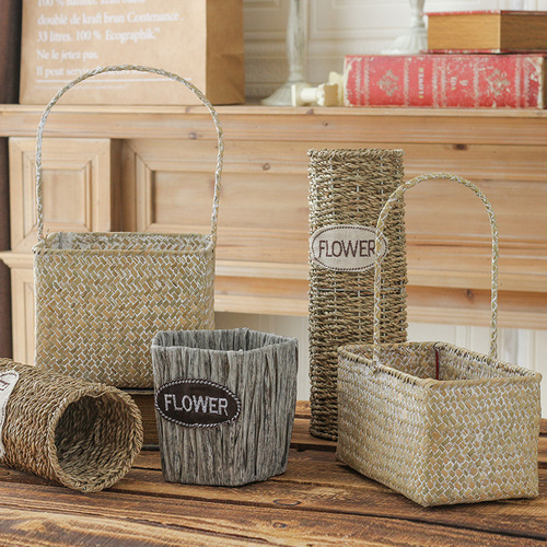 Rattan basket, portable flower basket, flower arrangement, bamboo basket, storage basket, woven flower basket, wicker basket, souvenir rattan basket
