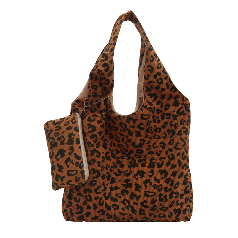Coreano inswind pequeño patrón de leopardo de gran capacidad bolso de moda bolso de brazo de hombro para estudiantes bolso de lona de clase bolso de mujer