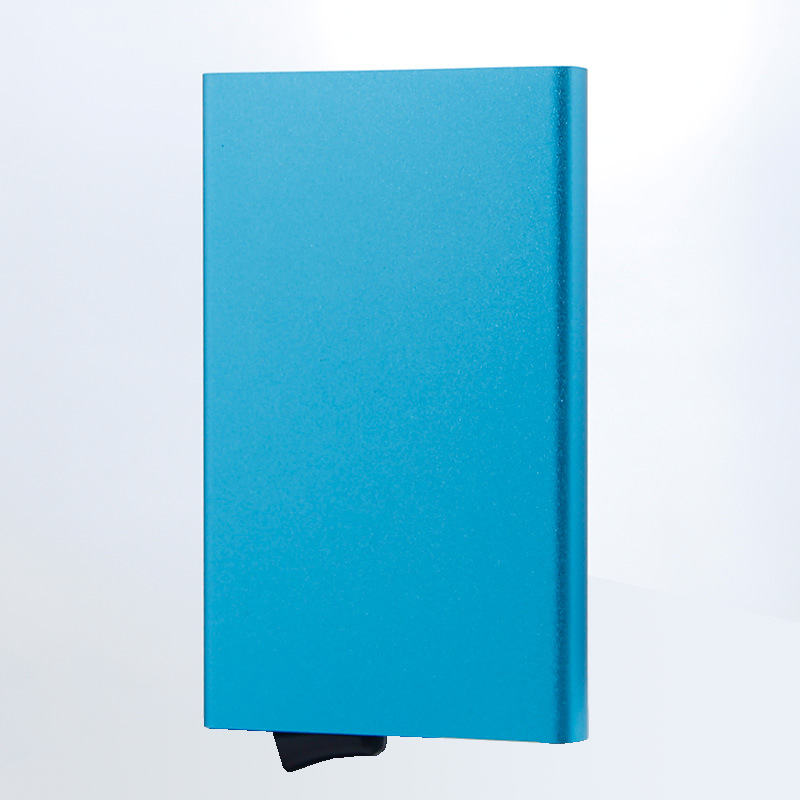 Tarjetero RFID de aluminio antirrobo para hombres, diseño minimalista de alta calidad