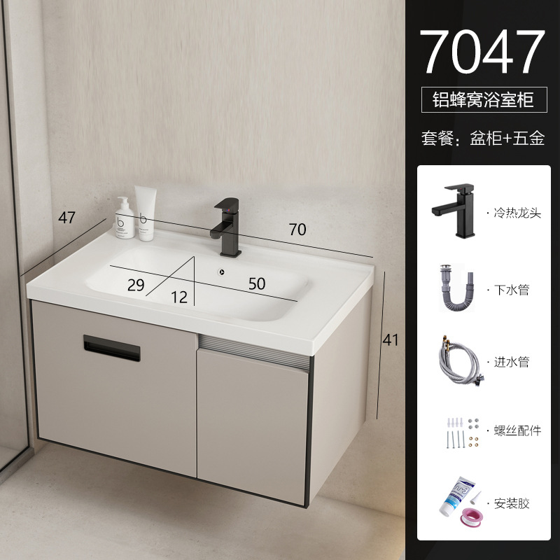 simple y de moda espacio aluminio panal de aluminio gabinete de baño combinado todo en cerámica meseta debajo de la mesa mesa de lavabo doméstico