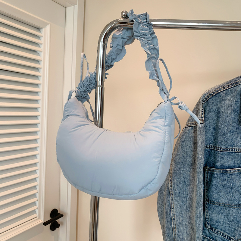 Women's Underarm Bag 2024 New Design Fashion Niche Trendy Ladies Single Shoulder Crossbody Bag Summer Versatile Pleated Bag