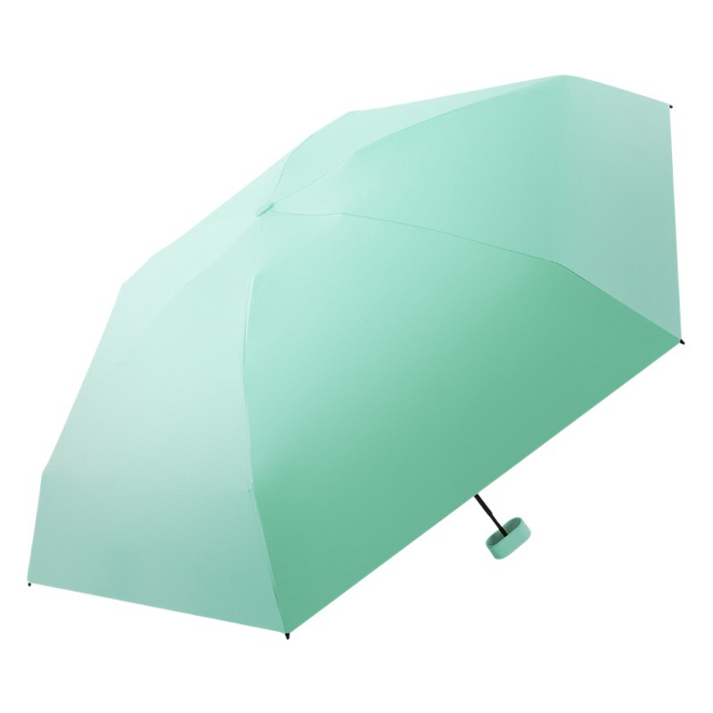 Paraguas de protección solar de vinilo creativo mini paraguas de seis pliegues paraguas de cápsula de bolsillo pequeño para mujer lluvia y lluvia paraguas de sol de doble uso