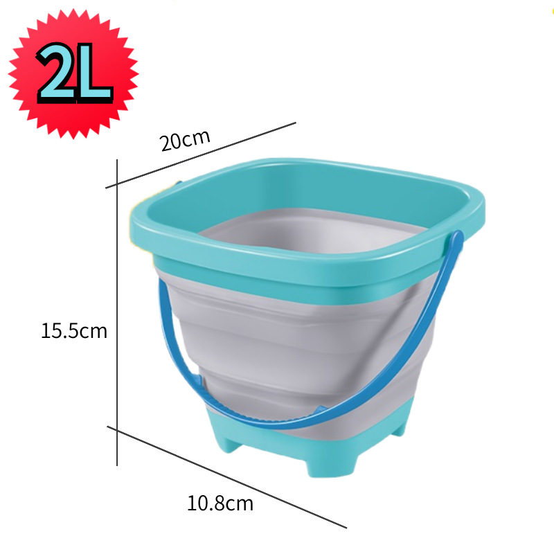 Barril de mano de castillo de playa plegable transfronterizo 2L bebé jugando en el agua arena goma suave retráctil cubo de silicona al por mayor